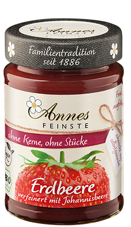 Annes Feinste Organic Strawberry-Red Currant Fruit Spread, strained