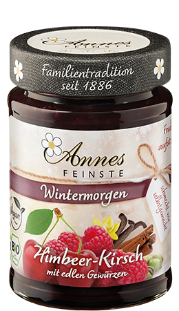 Annes Feinste "Winter Morning" - Organic Rasperry-Sour Cherry Fruit Spread with fine Spices