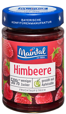 Öffne das Produkt Himbeer-Fruchtaufstrich, 50 % weniger Zucker (öffnet in neuem Tab)